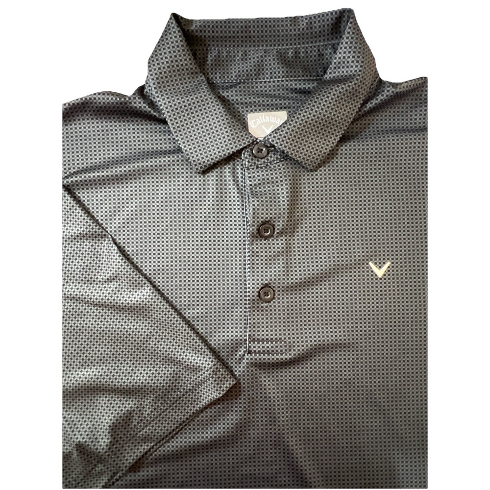 Callaway Opti-Dri Polo Shirt Mens Large‎ Gray  Geometric, Golfing , Casual